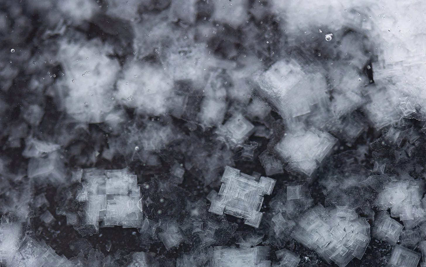 close up of salt crystals