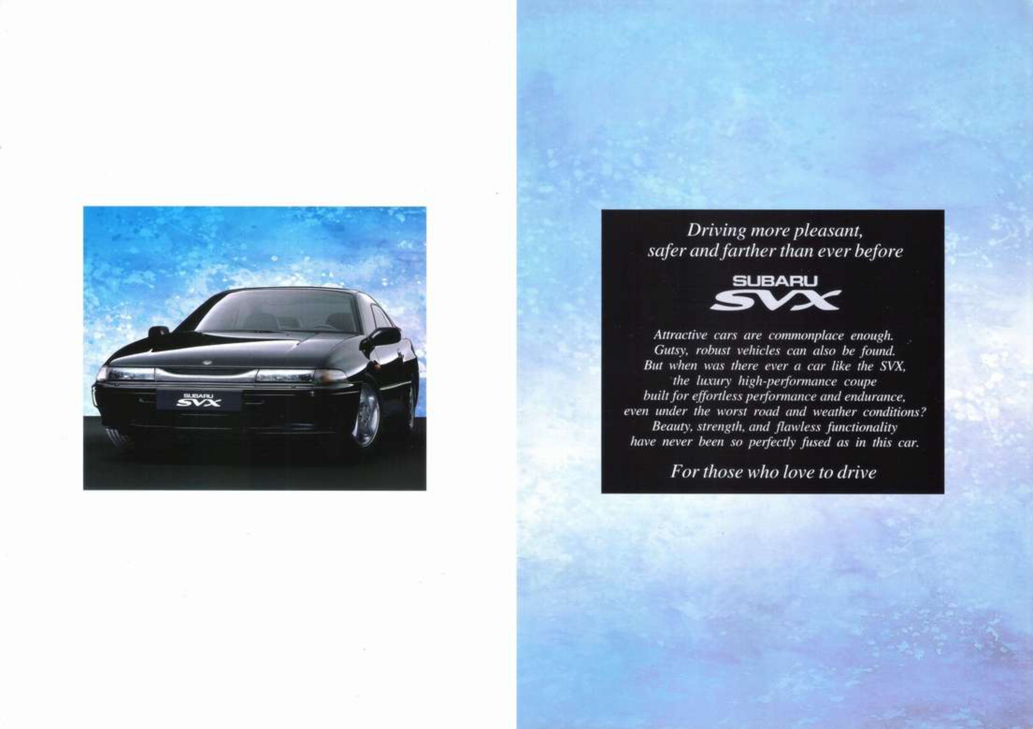 Subaru SVX 1994 brochure review and analysis