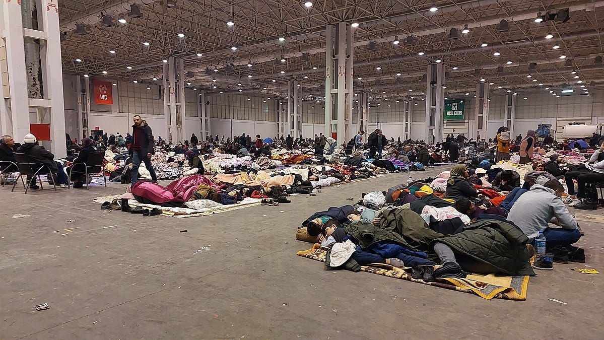 Wikicommons photo of a shelter for displaced Turkish peoples, in the wake of Monday's earthquake.