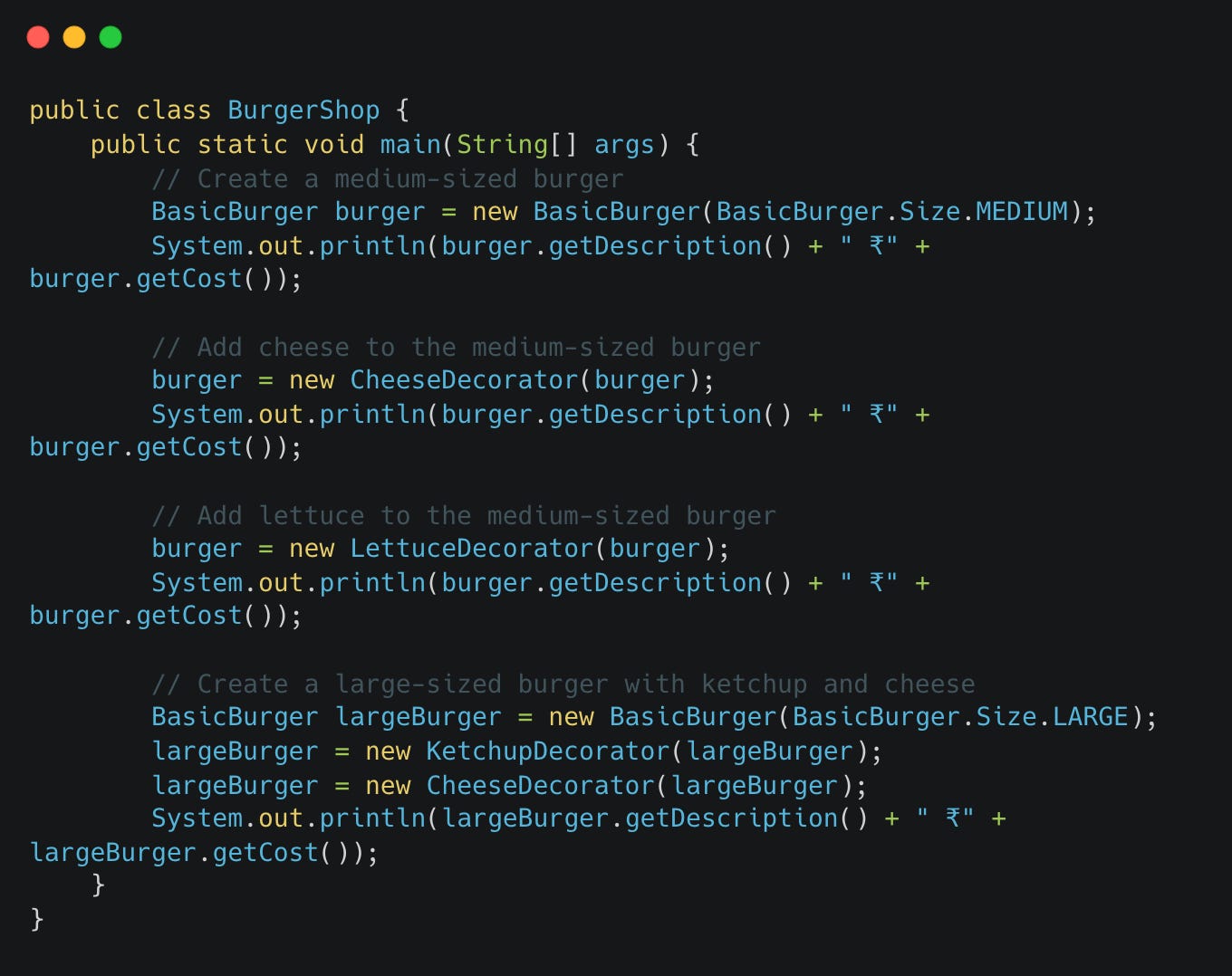Decorator Pattern with Real-World Example