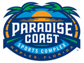 Paradise Coast Sports Complex logo featuring palm trees and a blue shield with Naples, Florida text. Paradise Coast Sports Complex logo featuring palm trees and a blue shield with Naples, Florida text.