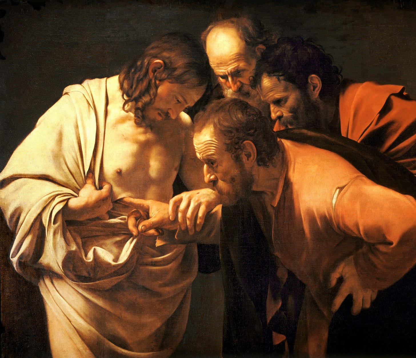 File:The Incredulity of Saint Thomas-Caravaggio (1601-2).jpg - Wikimedia  Commons