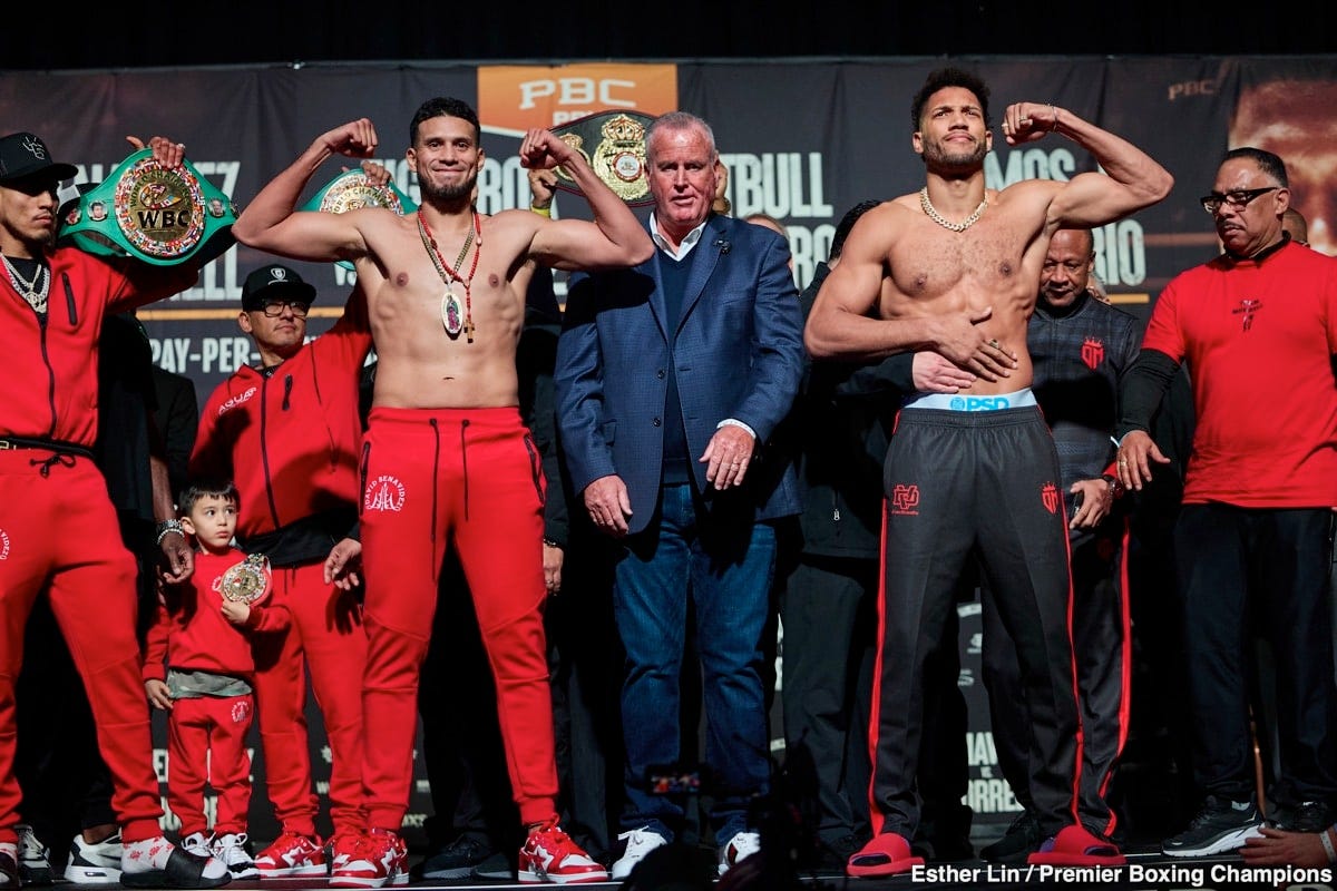 Image: Morrell Confident, Benavidez Strained at Weigh-in