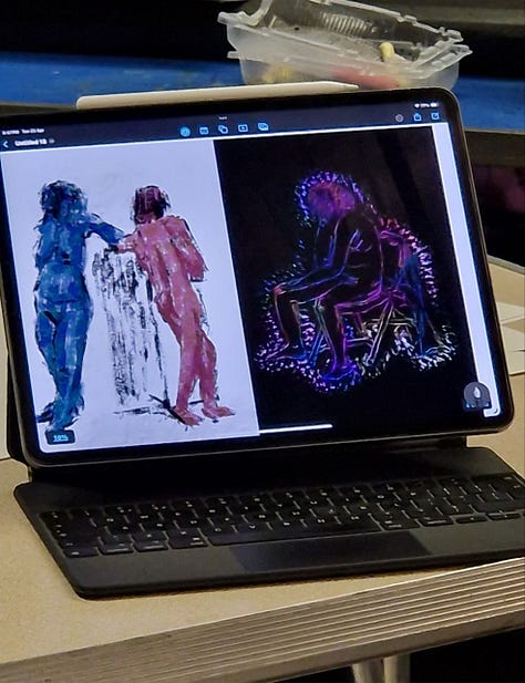 life drawing of nude model in cynon valley cardiff