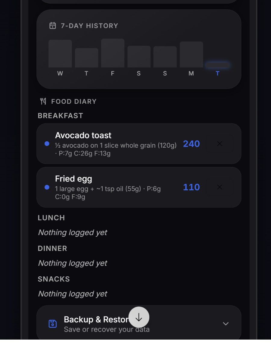 Claude Nutrition & Macros Tracker
