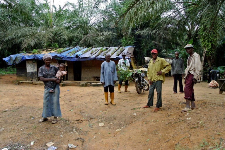 Villagers living near on of Wilmar's oil palm plantations in Cross River state, Nigeria. Image by Rettet van Regenwald via Flickr (CC BY--NC-ND 2.0) Villagers living near on of Wilmar's oil palm plantations in Cross River state, Nigeria. Image by Rettet van Regenwald via Flickr (CC BY--NC-ND 2.0)