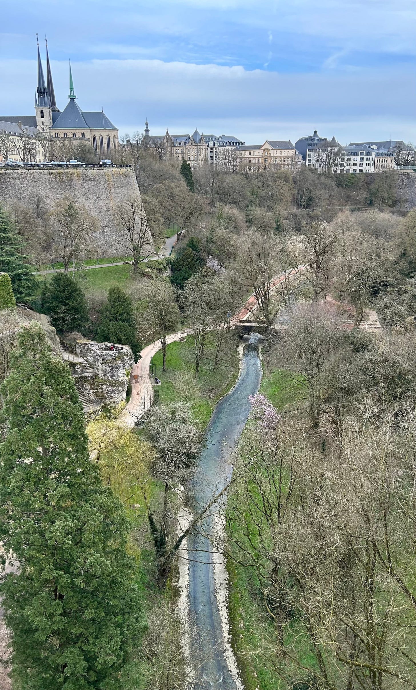 Luxembourg city has great running tracks. Luxembourg city has great running tracks.