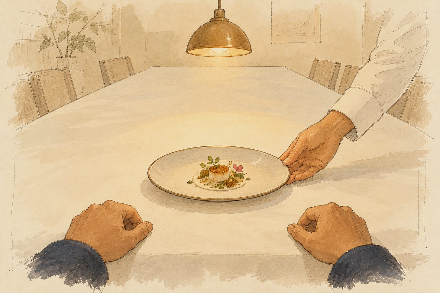 One small course of a tasting menu on a plate. One small course of a tasting menu on a plate.
