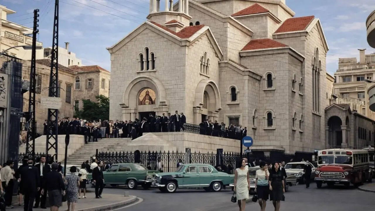 St. Elie Armenian Catholic Church, downtown Beirut, 1966. (Photo: Instagram/oldbeiruthlebanon)