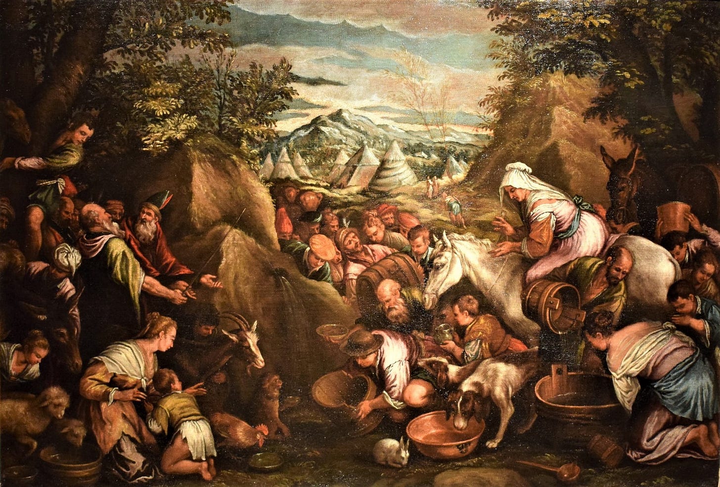 Moses makes water gush out of the rock Workshop of Francesco Bassano II -  Ref.93966