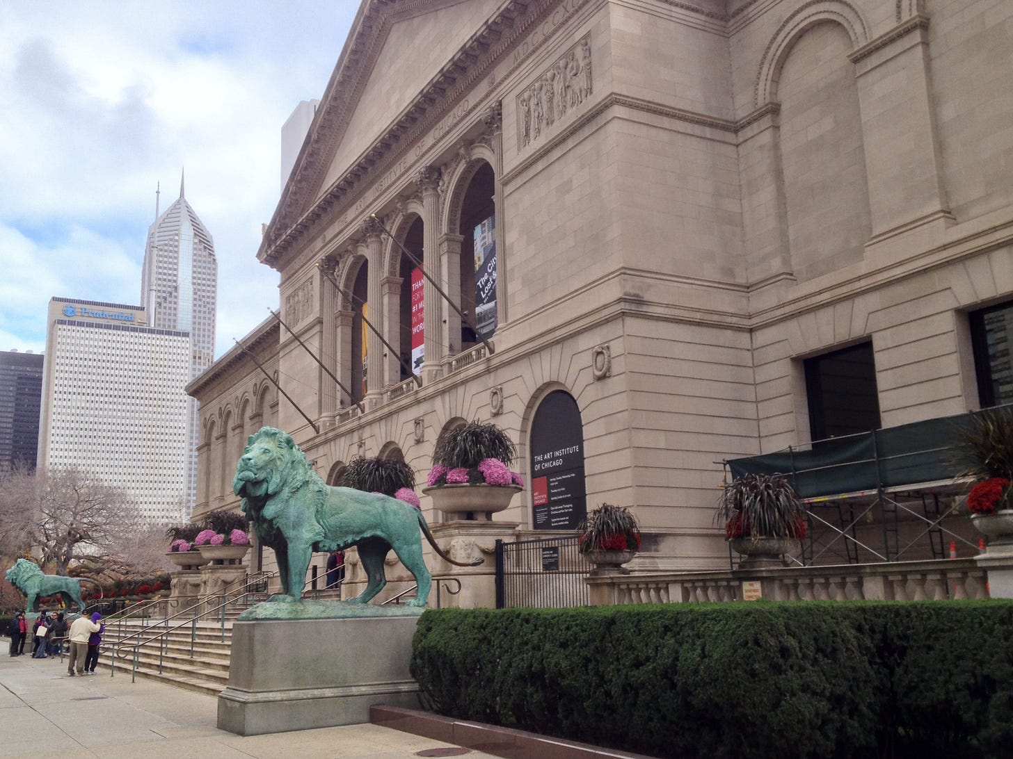 Facade of the Art Institute of Chicago, home to Kelly's Red Yellow Blue White and Black Facade of the Art Institute of Chicago, home to Kelly's Red Yellow Blue White and Black