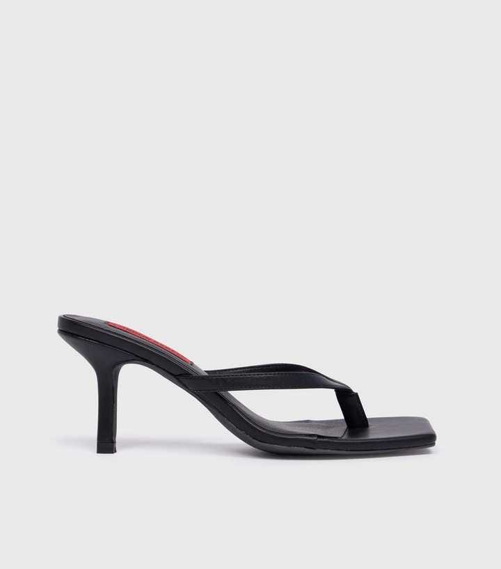 London Rebel Black Flip Flop Heels London Rebel Black Flip Flop Heels