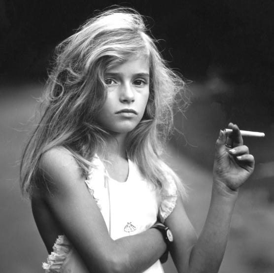 jack goodson storyteller spiderman girl smoking black and white close up