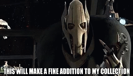 a picture of a robot with the caption this will make a fine addition to my collection