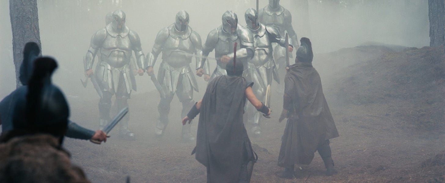Odysseus and his men encounter the Laestrygonians in The Odyssey by Christopher Nolan. Odysseus and his men encounter the Laestrygonians in The Odyssey by Christopher Nolan.