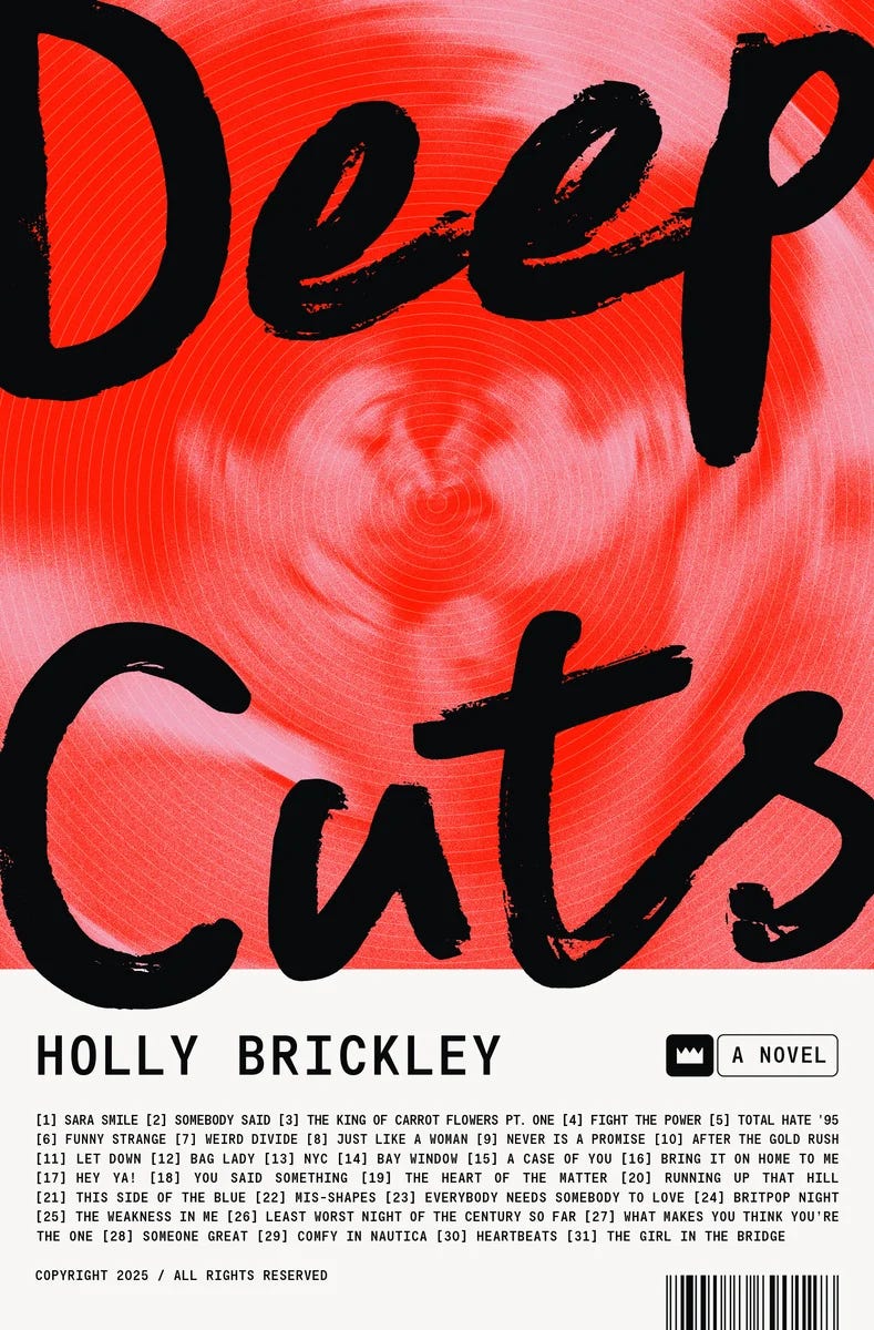The cover for the novel Deep Cuts by Holly Brickley