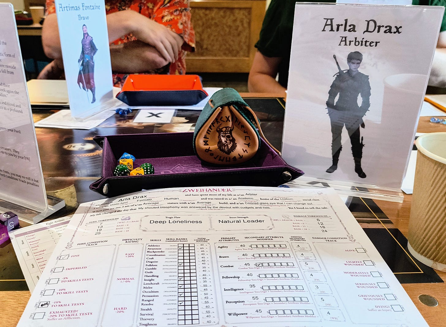 A character sheet and image of my Zweihander reforged character Arla Drax A character sheet and image of my Zweihander reforged character Arla Drax