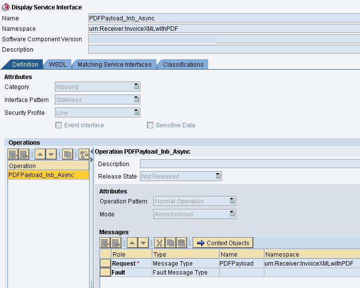 Inbound Service Interface to Attachment Message. Message type is the abstract PDf message type. Interface pattern stateless. Inbound Service Interface to Attachment Message. Message type is the abstract PDf message type. Interface pattern stateless.