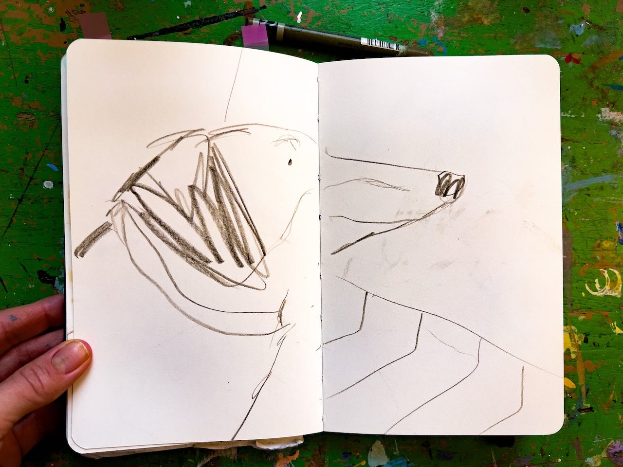 quick sketch of a dog by Beth Spencer
