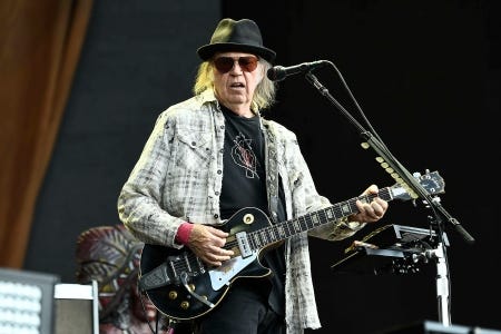 Photo by: KGC-138/STAR MAX/IPx 2019 7/12/19 Neil Young and The Promise of the Real performing at British Summertime 2019, Hyde Park in London.
