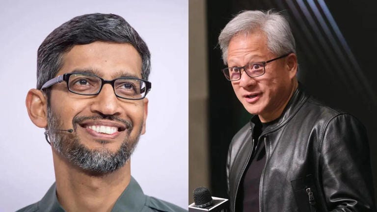 NVIDIA CEO Jensen Huang Is All Praise For Google Gemini Nano Bana, Here's How Sundar Pichai NVIDIA CEO Jensen Huang Is All Praise For Google Gemini Nano Bana, Here's How Sundar Pichai
