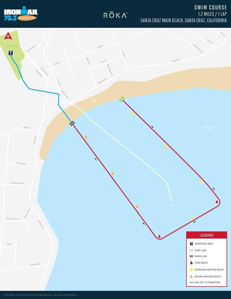 Swim course map IM703 Santa Cruz