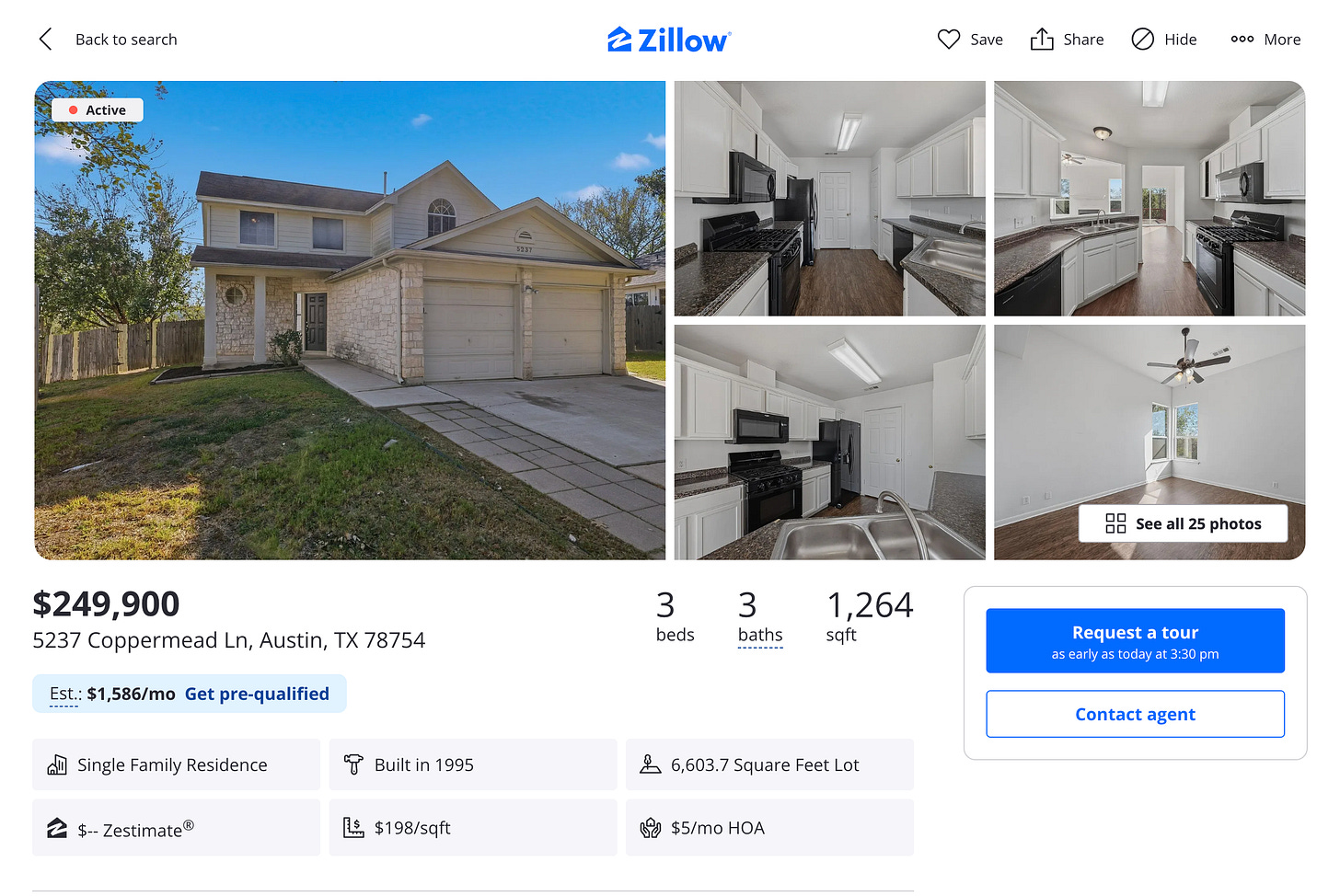 Zillow home listing