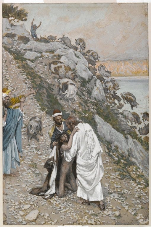 File:Brooklyn Museum - The Swine Driven into the Sea (Les porcs précipités  dans la mer) - James Tissot.jpg - Wikimedia Commons