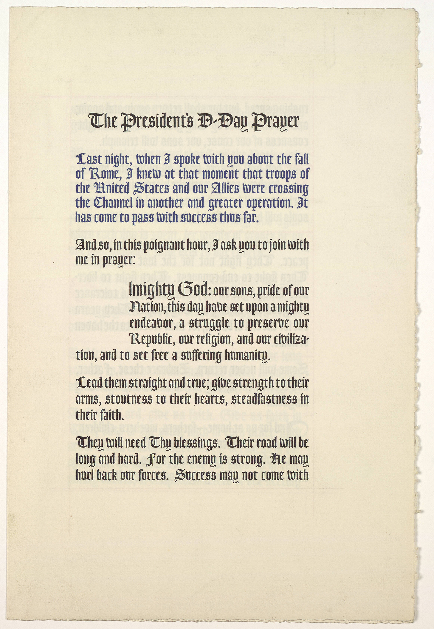 The President's D-Day prayer. [n. p. 1945]. | Library of Congress