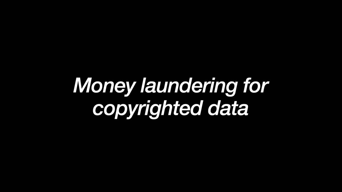 In italics: Money laundering for
copyrighted data