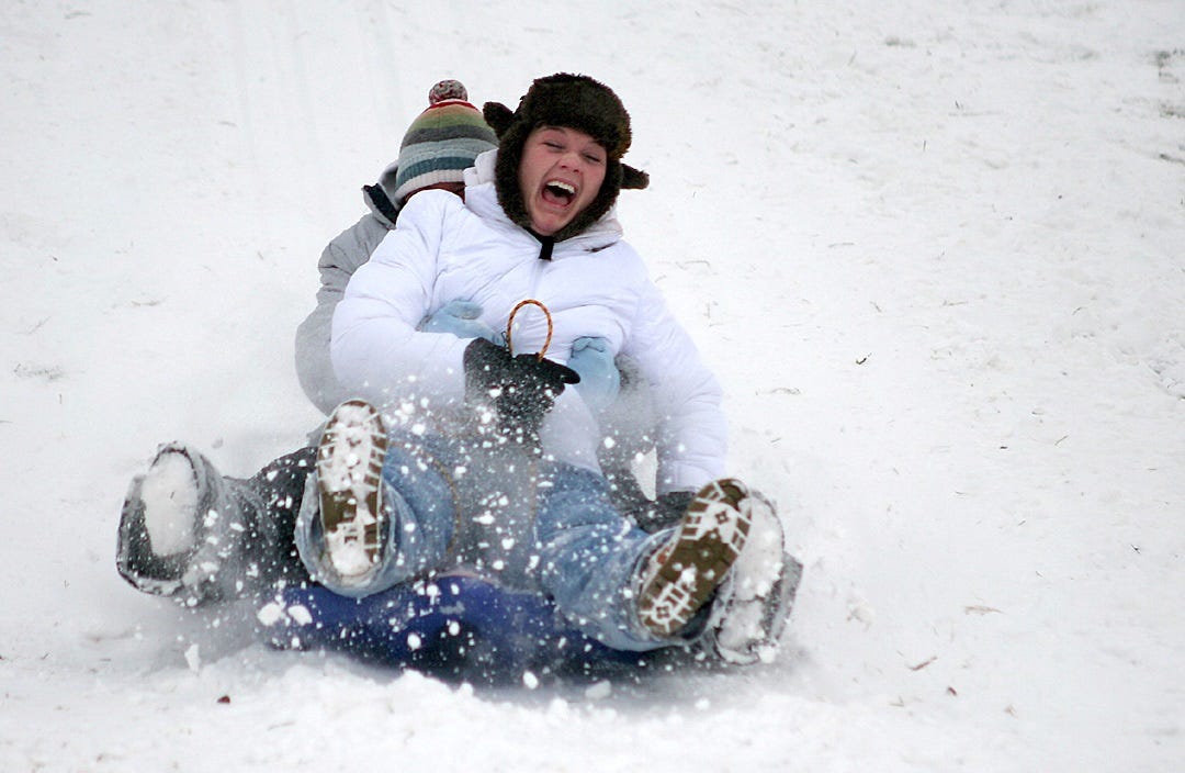 All those kids who got sleds for Christmas and didn't get to use them will have to wait another year. All those kids who got sleds for Christmas and didn't get to use them will have to wait another year.