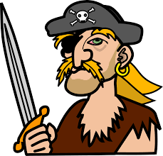 Painted pirate without one eye free image
