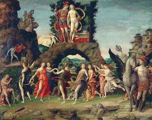 The 9 Muses are dancing while Apollo is playing the lyre The 9 Muses are dancing while Apollo is playing the lyre