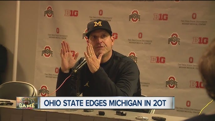 Jim Harbaugh "bitterly disappointed" with officiating in loss to Ohio State