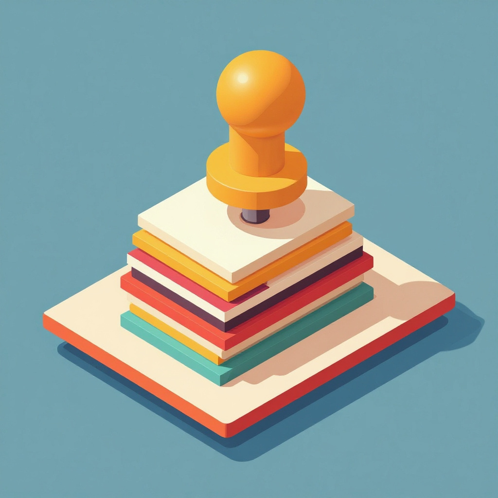 An isometric illustration of a large pushpin piercing through a stack of colourful paper cards on a board, rendered in flat colours with a minimalist aesthetic. The visual metaphor represents how commit SHA pinning permanently locks GitHub Actions to specific, immutable code versions.