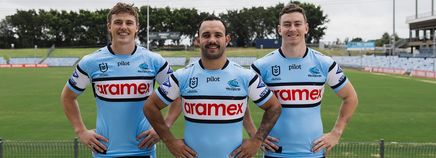 Pilot moves from NRL shorts to sternum in extended partnership | Sharks