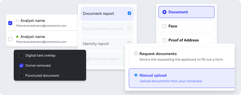 A collection of different checkbox and radio implementations with no coherent style across them, but similarities that pointed to similar requirements.