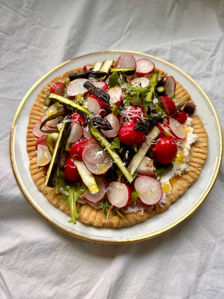 Radish and asparagus tart recipe