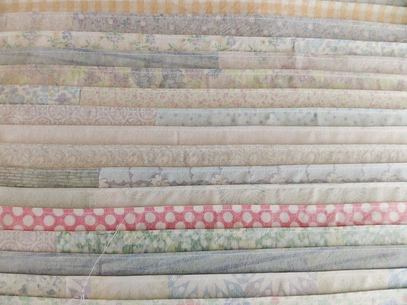 Back of strip patchwork Back of strip patchwork