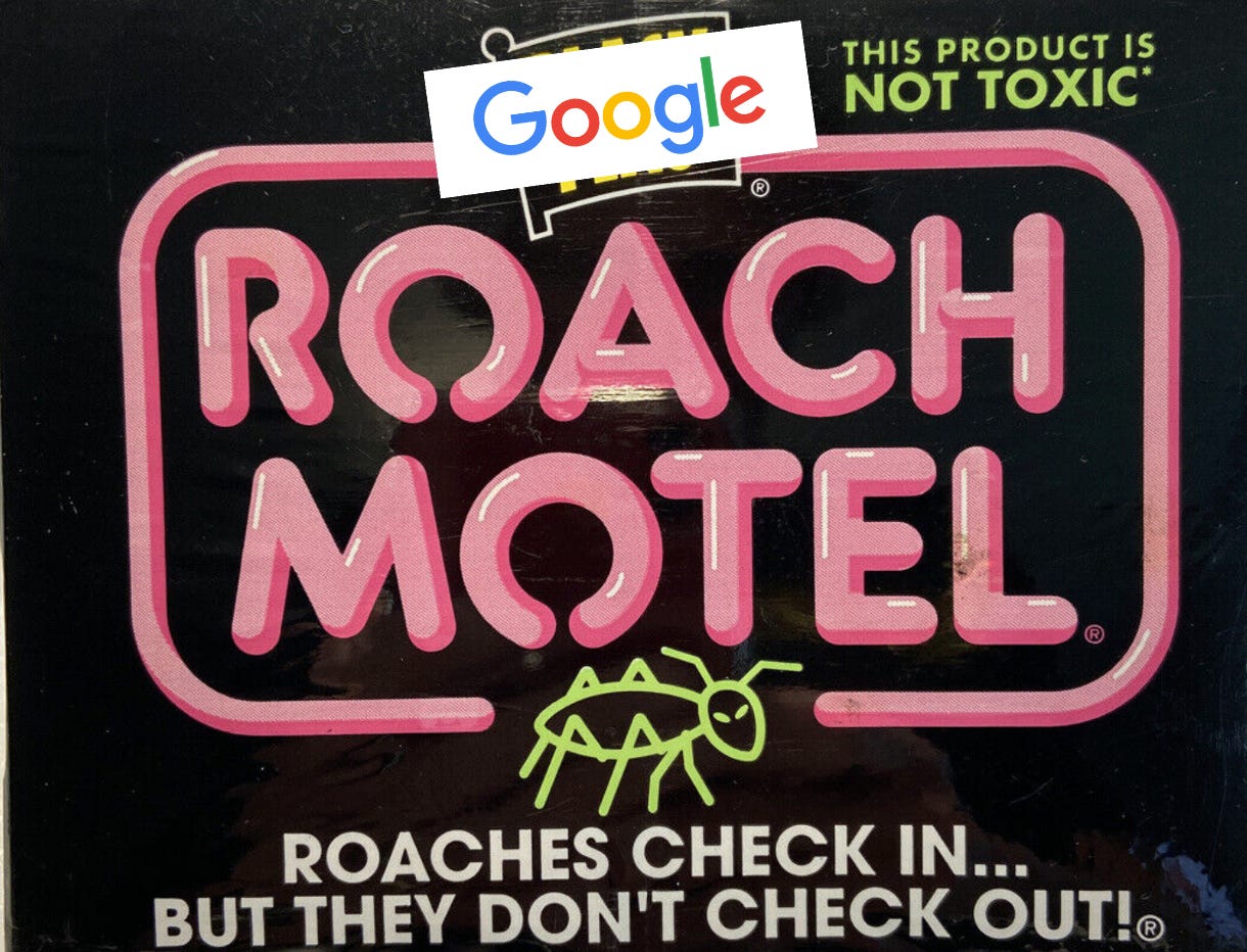 Imaginary update of the Roach Motel branding.