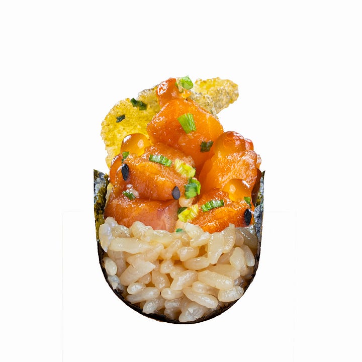 The Spicy Salmon hand roll