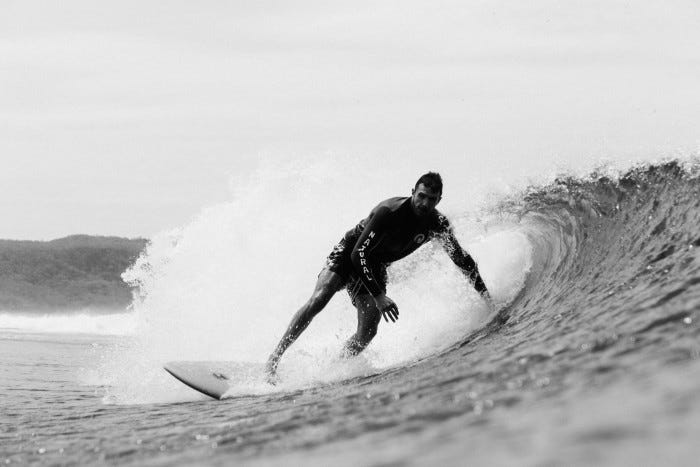 Surfer Adam B on a wave at Roca Bruja, Costa Rica, one of Central America’s most famous breaks