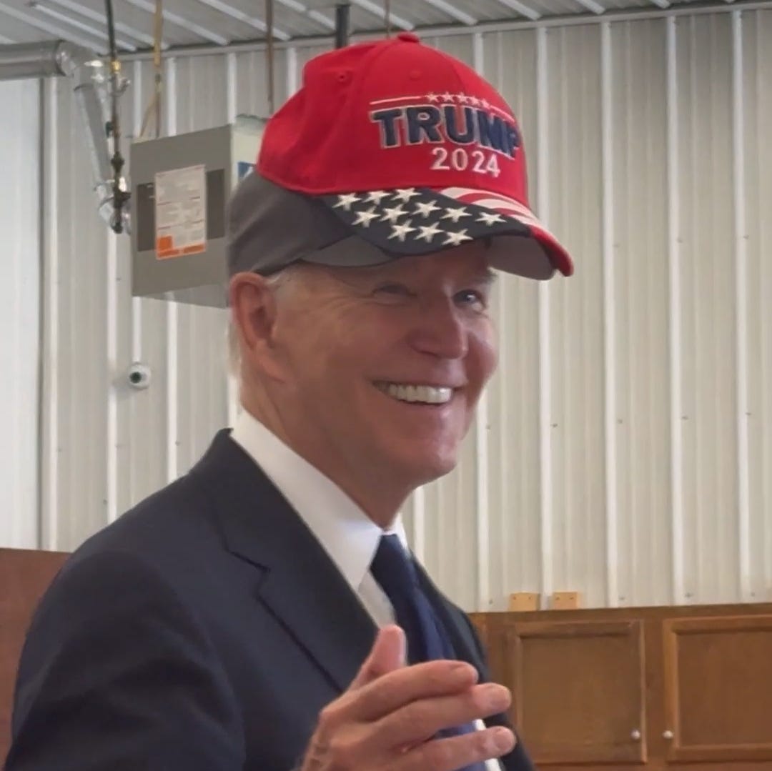 Biden puts on Trump hat jokingly at Shanksville, PA event: Watch
