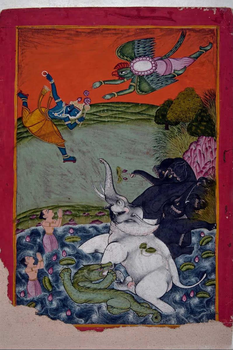 Gajendra Moksha - Unknown — Google Arts & Culture Gajendra Moksha - Unknown — Google Arts & Culture
