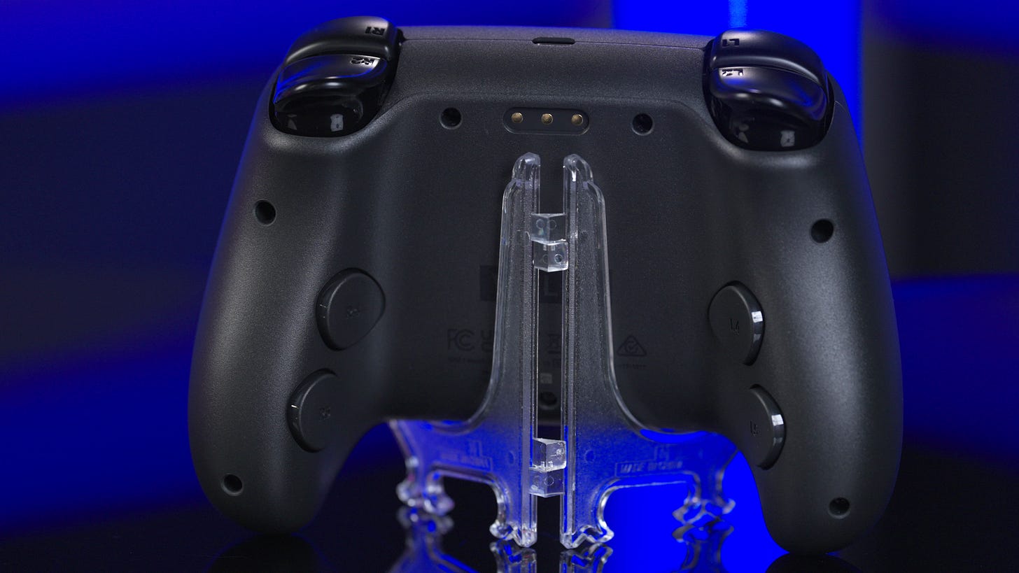 Valve Steam Controller 2026 — front face view showing dual haptic trackpads, TMR thumbsticks, ABXY buttons and D-pad layout