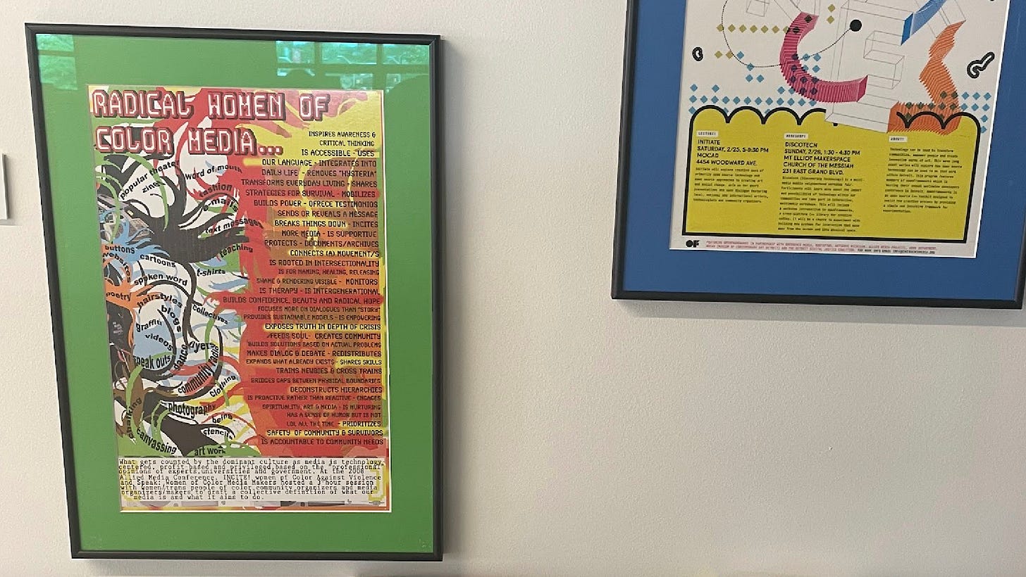 two posters, one reading "radical women of color media..." and a lot more words i can;t type right now but will work on tomorrow two posters, one reading "radical women of color media..." and a lot more words i can;t type right now but will work on tomorrow