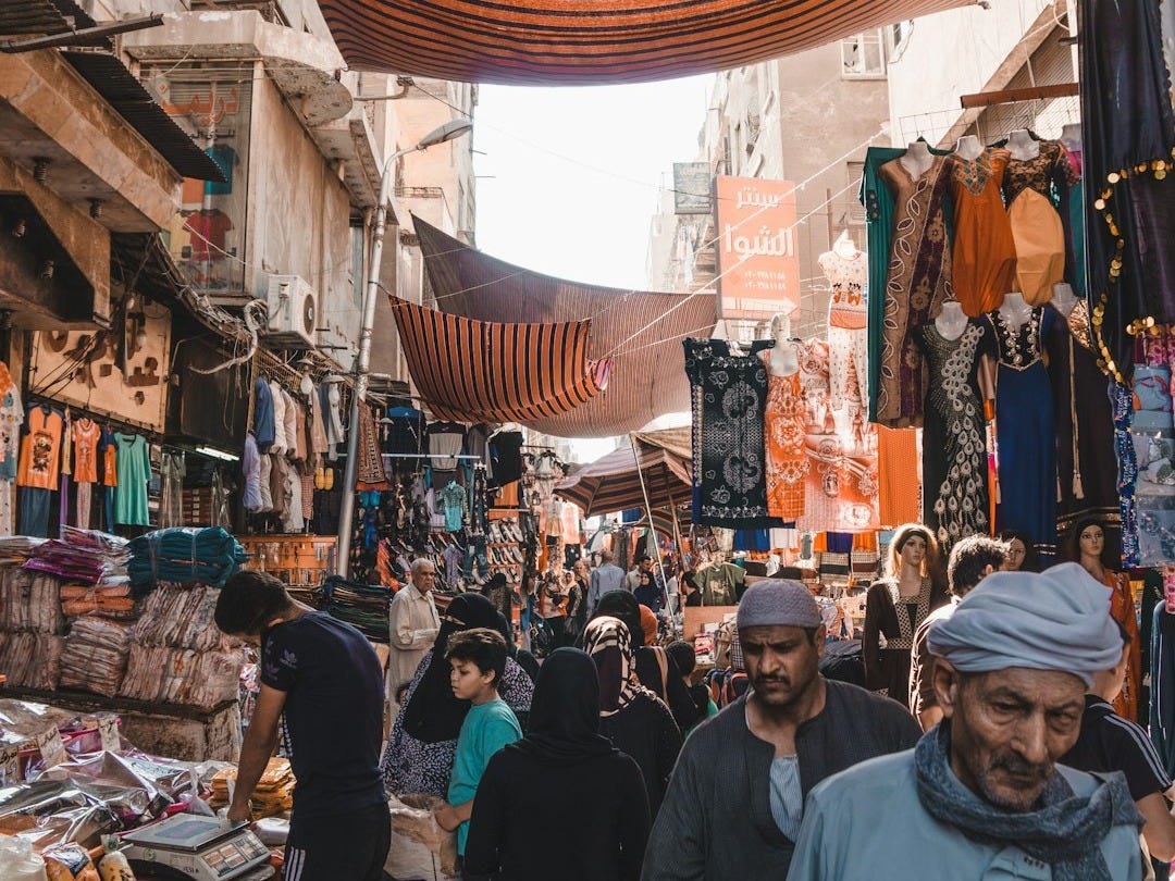 people between vendors