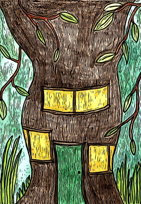 A house within the trunk of a tree