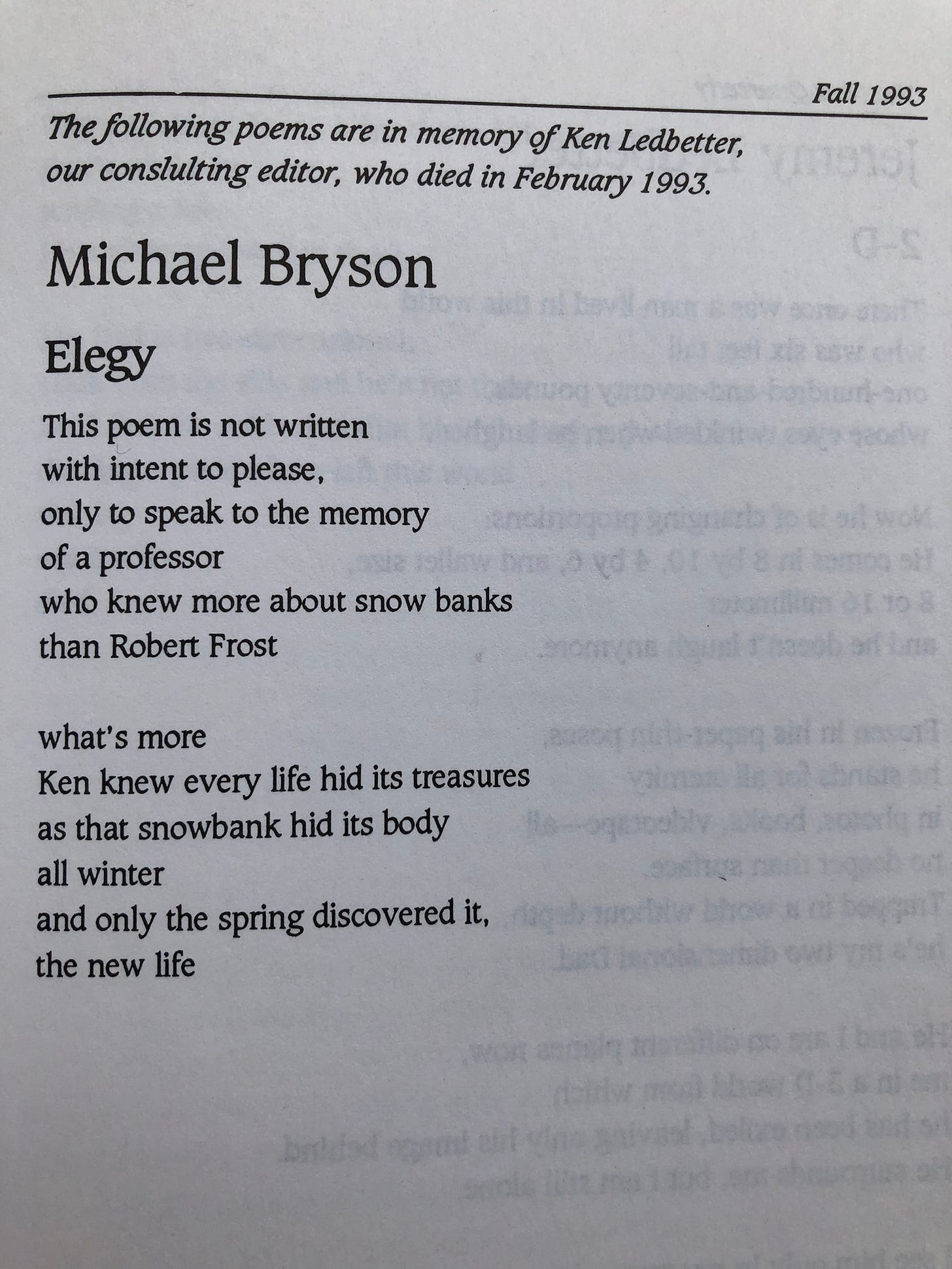 poem by Michael Bryson