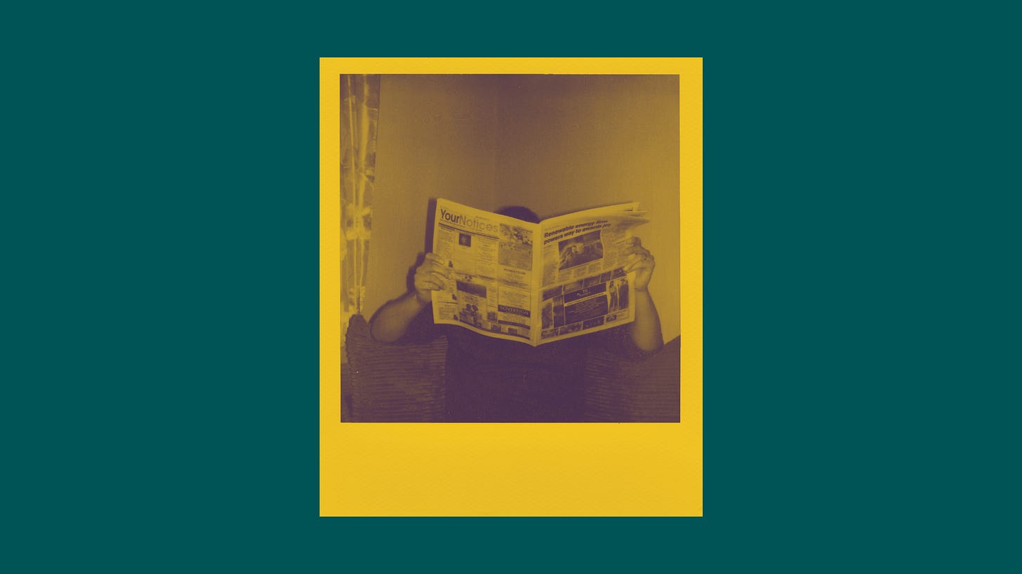 A person reading a newspaper in an armchair - AI insider briefing